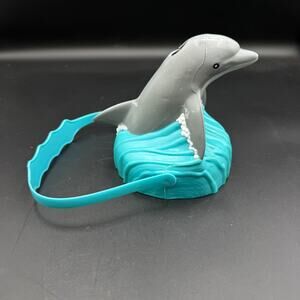 Vintage Sea World Plastic Dolphin Cup Topper Souvenir